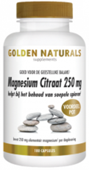 GOLDEN NATURALS MAGNESIUM CITRAAT 250 MG 180 CAPS
